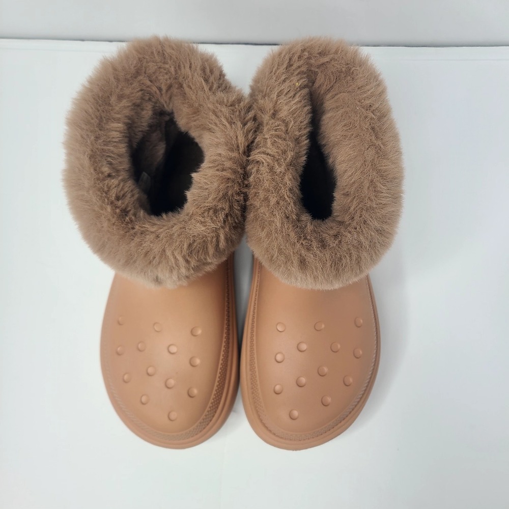 Crocs Stomp Faux Fur Lined Platform Boots Cork Women's 10 Chunky Unisex - Picture 6 of 9